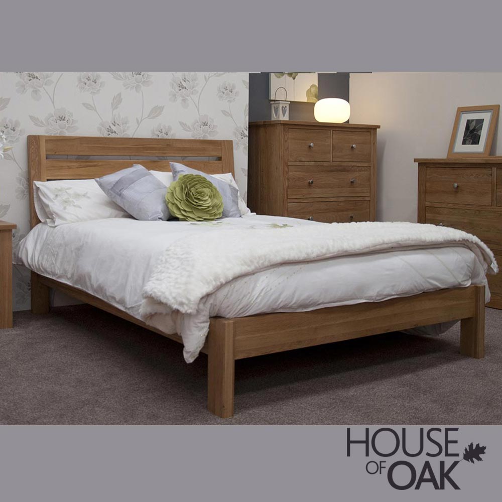Opus Solid Oak Slatted 6FT Super King Size Bed