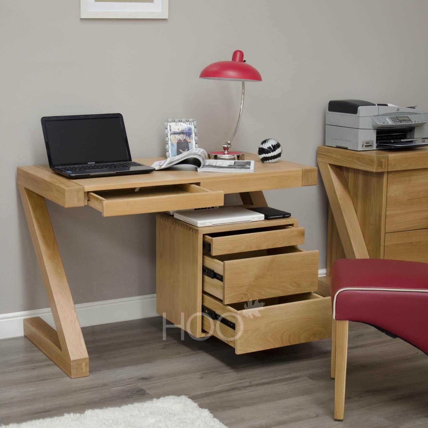 Z Oak Small Computer Desk