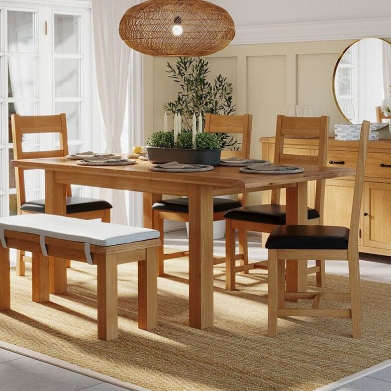 Canterbury Oak 132cm Extending Dining Table Lifestyle