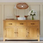 Canterbury Oak 3 Door 3 Drawer Sideboard Lifestyle