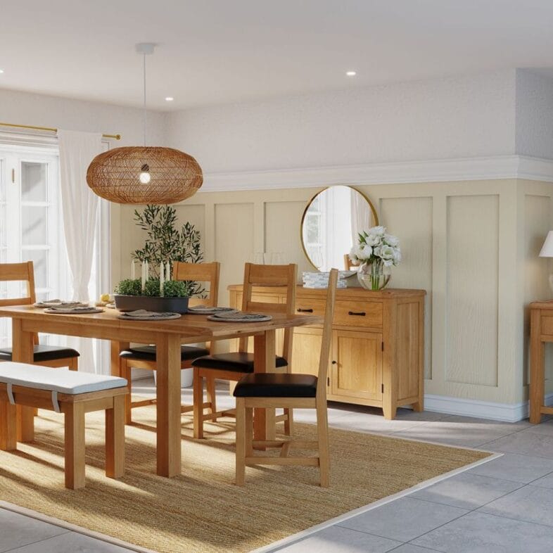 Canterbury Oak 3 Door 3 Drawer Sideboard lifestyle 3