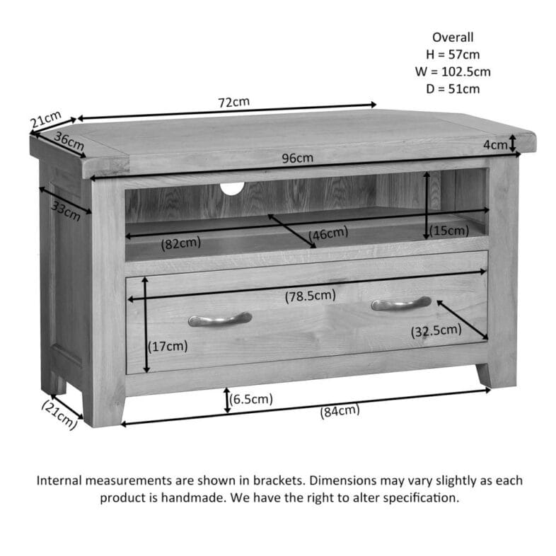 Canterbury Oak Corner TV Cabinet - Image 2