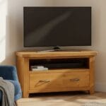 Canterbury Oak Corner TV Cabinet Lifestyle