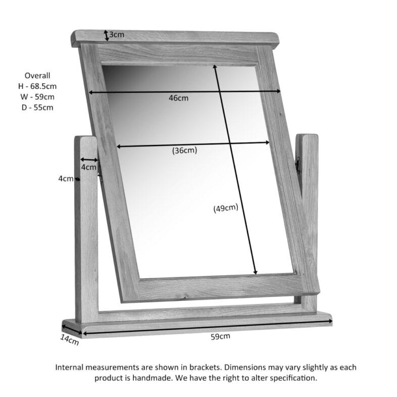 Canterbury Oak Dressing Table with Stool and Mirror - Image 3