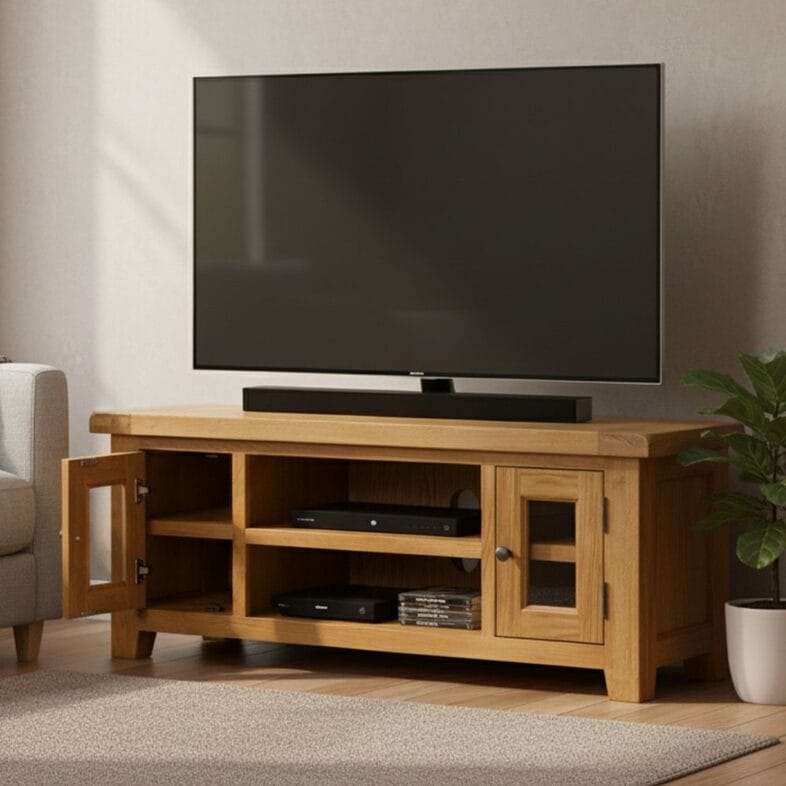 Canterbury Oak Large TV Cabinet - Image 2