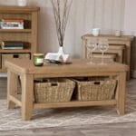 Chatsworth Oak Coffee Table with Baskets - Image 1