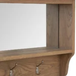 Chatsworth Oak Mirrored Coat Rack with Mirror - Image 3