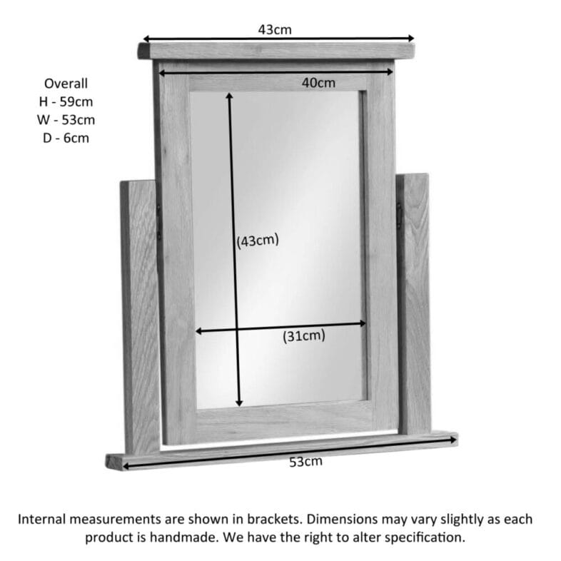 Dressing Table Mirror Dimensions