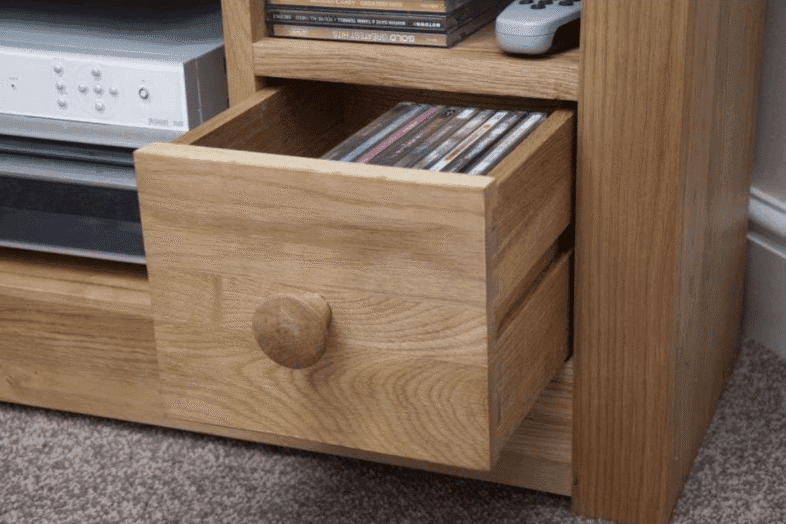 Torino Solid Oak Corner TV Cabinet drawer