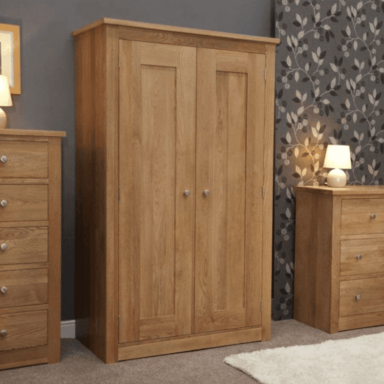 Torino Solid Oak All Hanging Wardrobe - Solid Oak Furniture