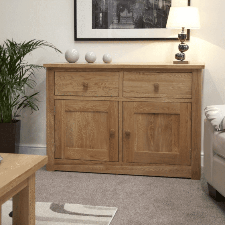 Torino Solid Oak Medium Sideboard - Solid Oak Furniture