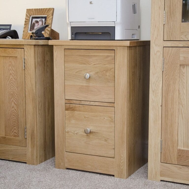 Torino Solid Oak 2 Drawer Filing Cabinet