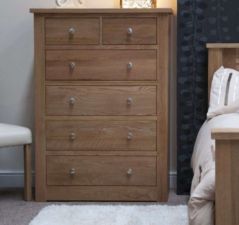 Torino Solid Oak 2 Over 4 Chest of Drawers