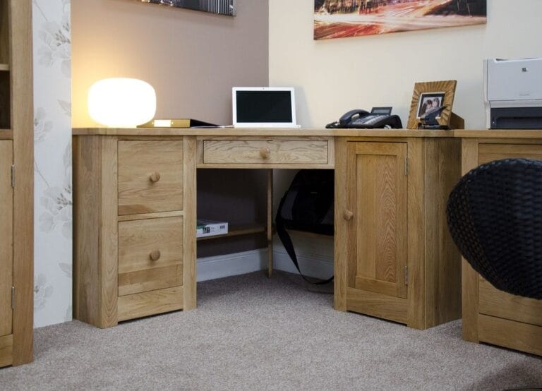 Torino Solid Oak Corner Computer Desk