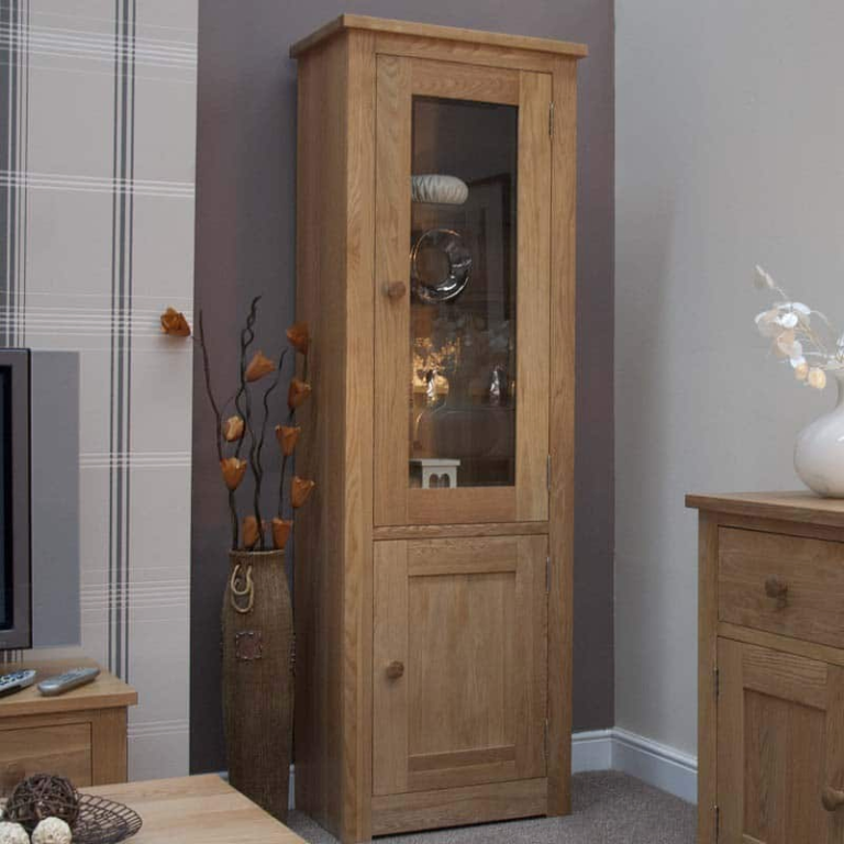Torino Solid Oak Glass Display Cabinet