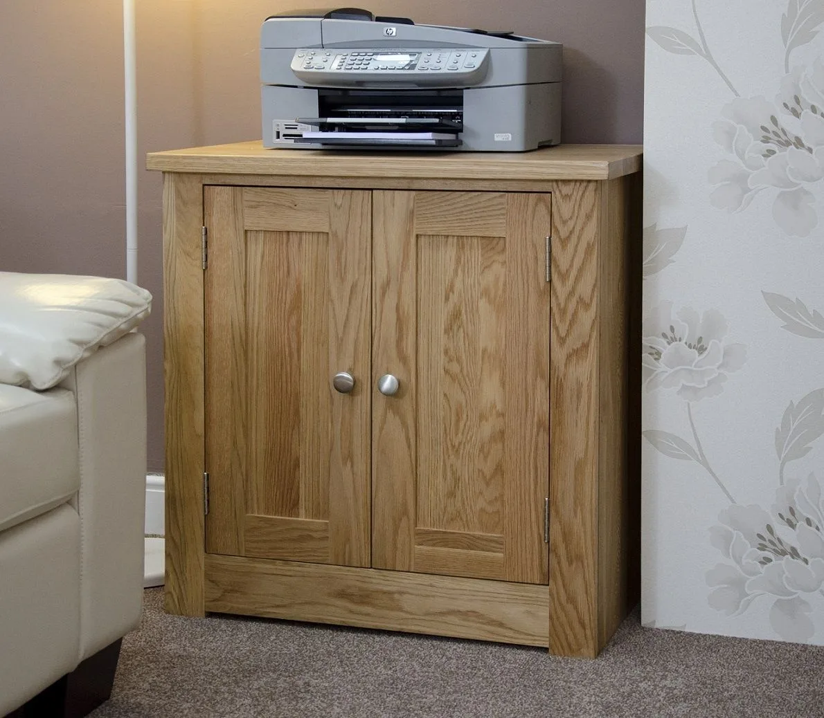 Torino Solid Oak Printer/Occasional Cupboard - Solid Oak Furniture