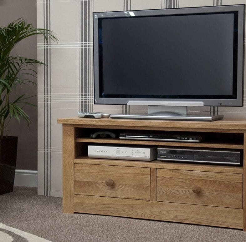 Torino Solid Oak Small Plasma TV Stand - Solid Oak Furniture