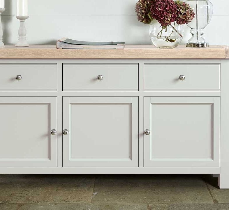 London Oak Living Room Furniture in Grey Painted