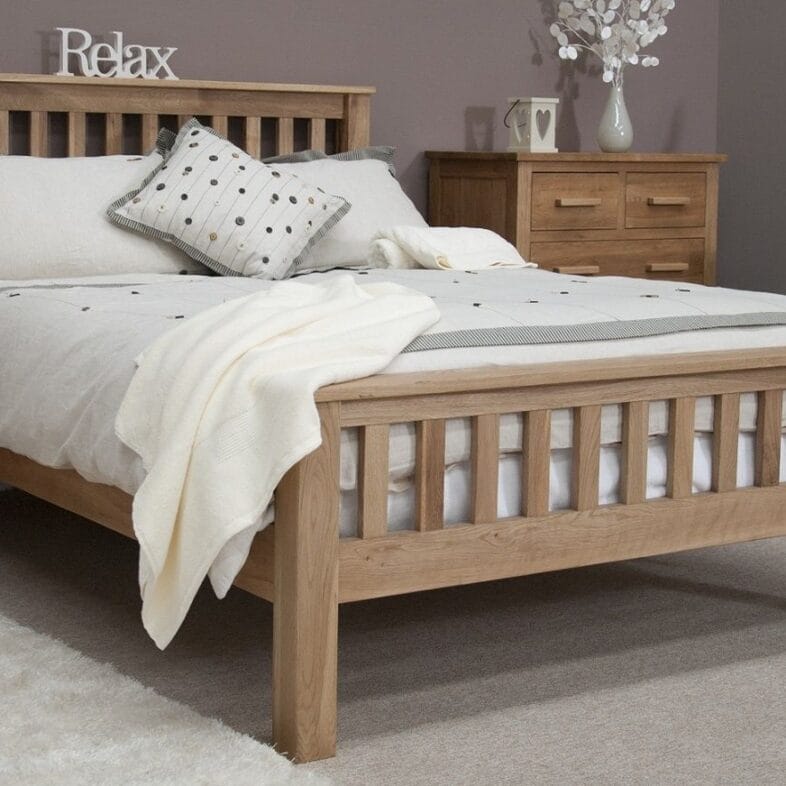 Opus Solid Oak 4FT 6'' Double Bed - Solid Oak Furniture