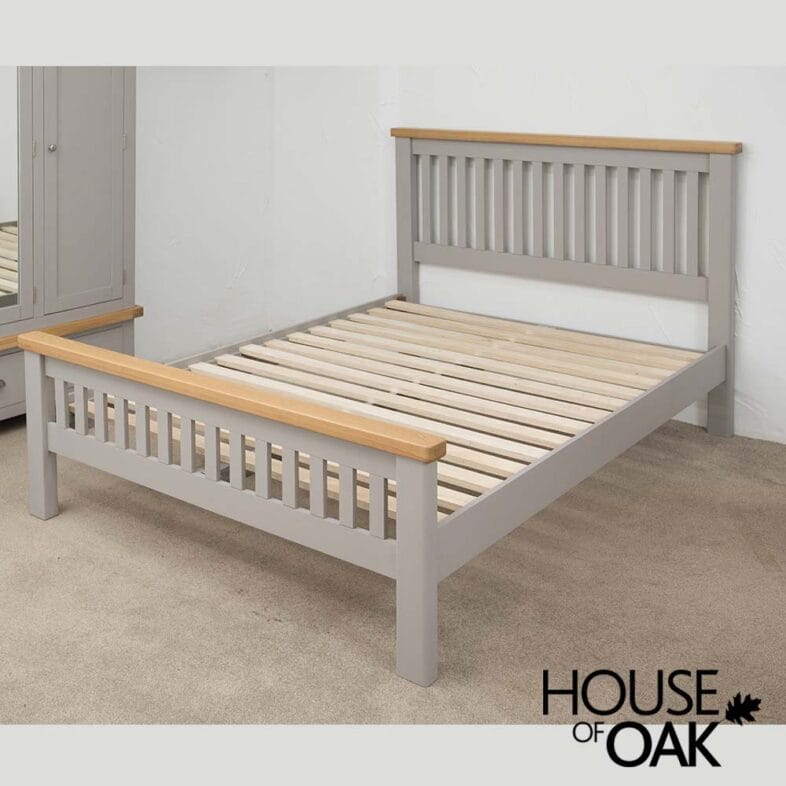 Tuscany Oak 5FT King Size Bed in Grey Painted - Image 2