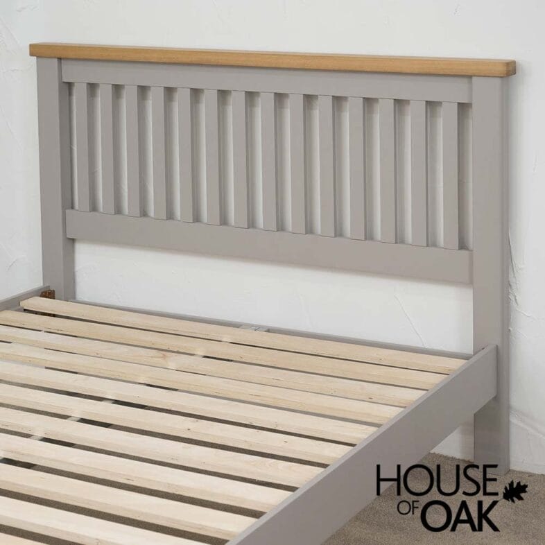 Tuscany Oak 5FT King Size Bed in Grey Painted - Image 3