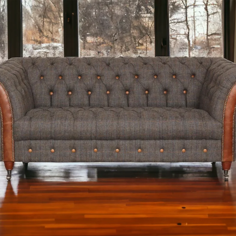 Chester Club 2 Seater Sofa in Moreland Harris Tweed