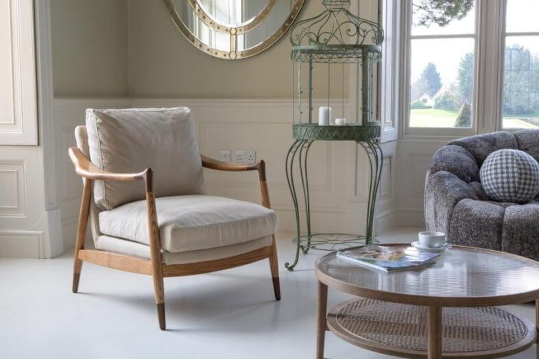Alfie Chair with Linen Cushion - Image 3