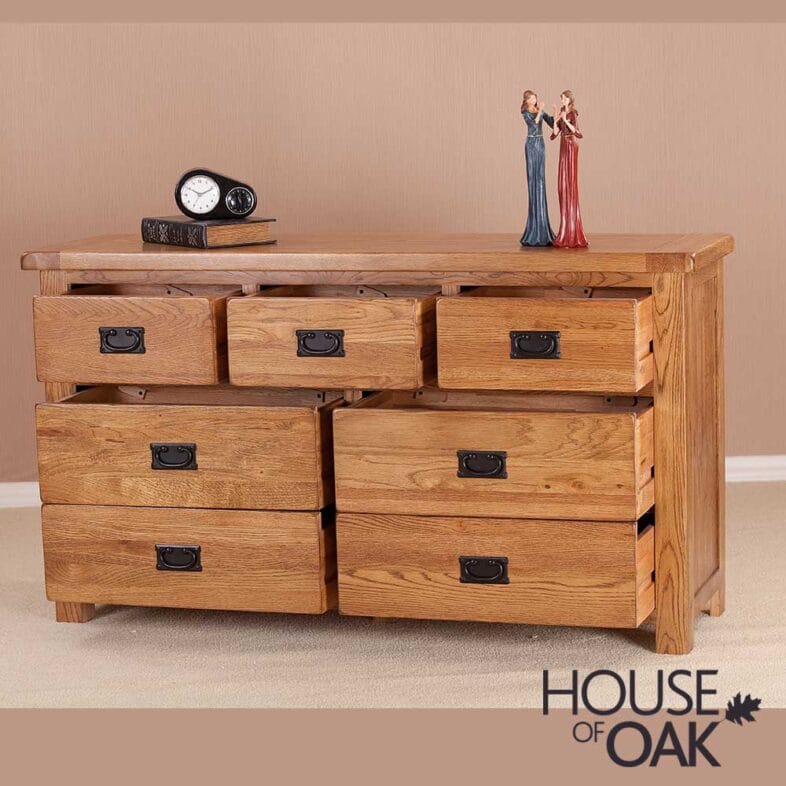 Balmoral Oak 3 Over 4 Wide Chest of Drawers - Image 2