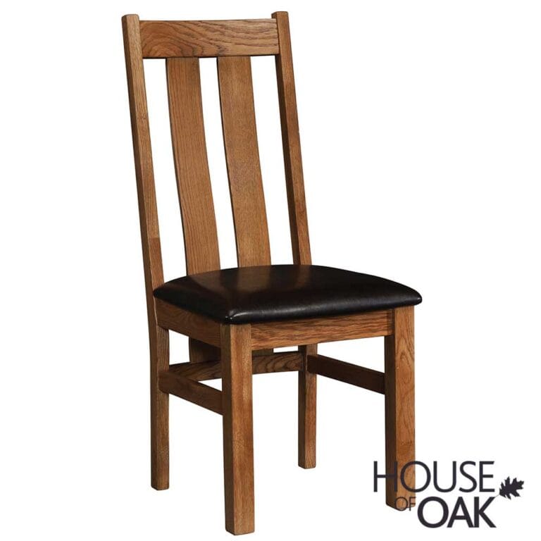 Keswick Rustic Oak Arizona Chair with Dark Brown Seat Pad