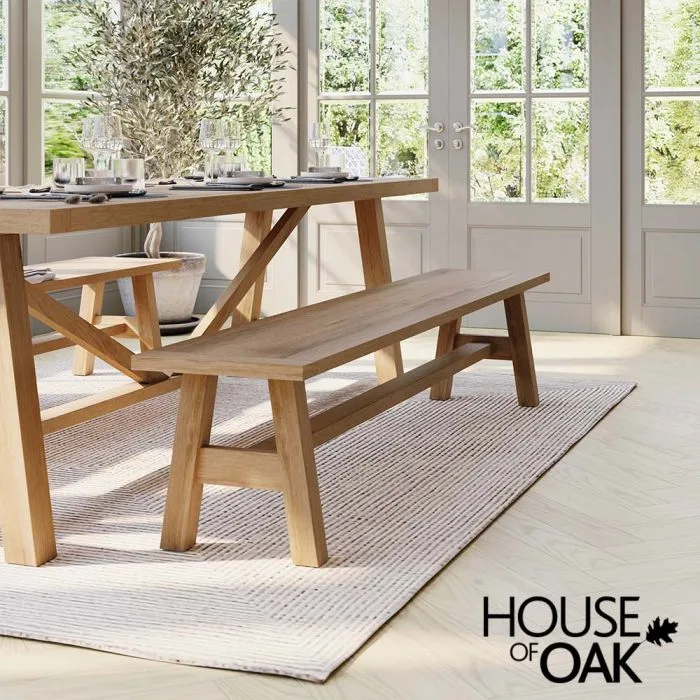Bassano Refectory Oak 180cm Dining Bench House of Oak