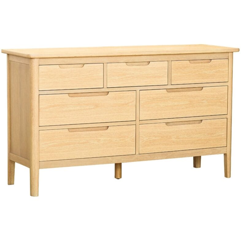 Stockholm Oak 3 Over 4 Wide Chest of Drawers