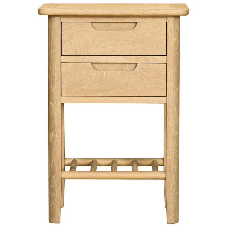 Stockholm Oak BedSide Table With 2 Drawers - Image 3