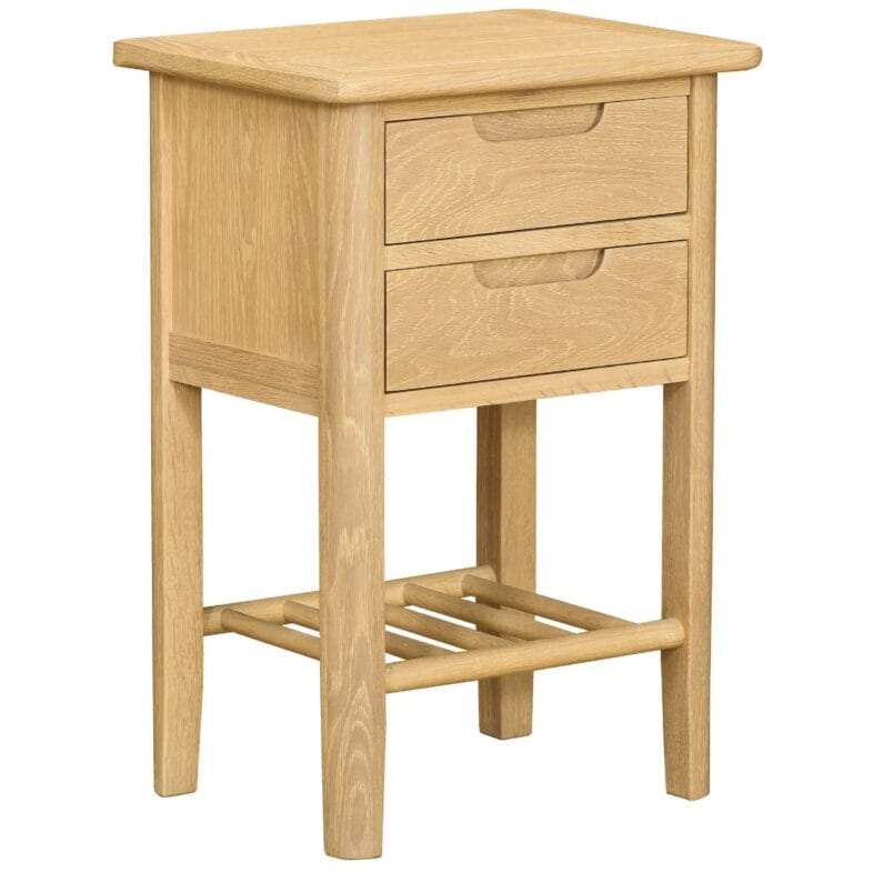 Stockholm Oak BedSide Table With 2 Drawers - Image 2