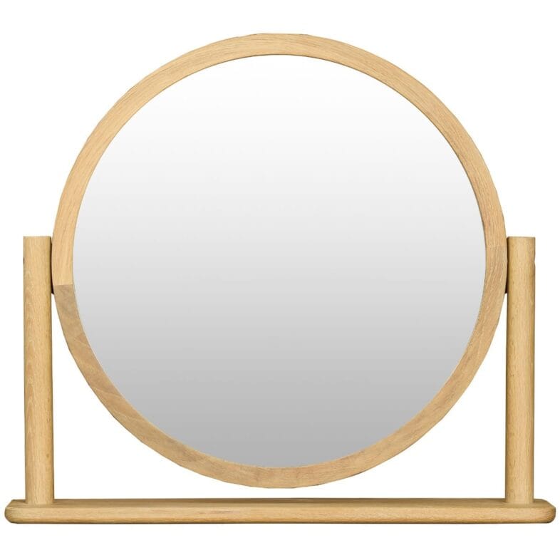 Stockholm Oak Round Dressing Table Mirror - Image 2