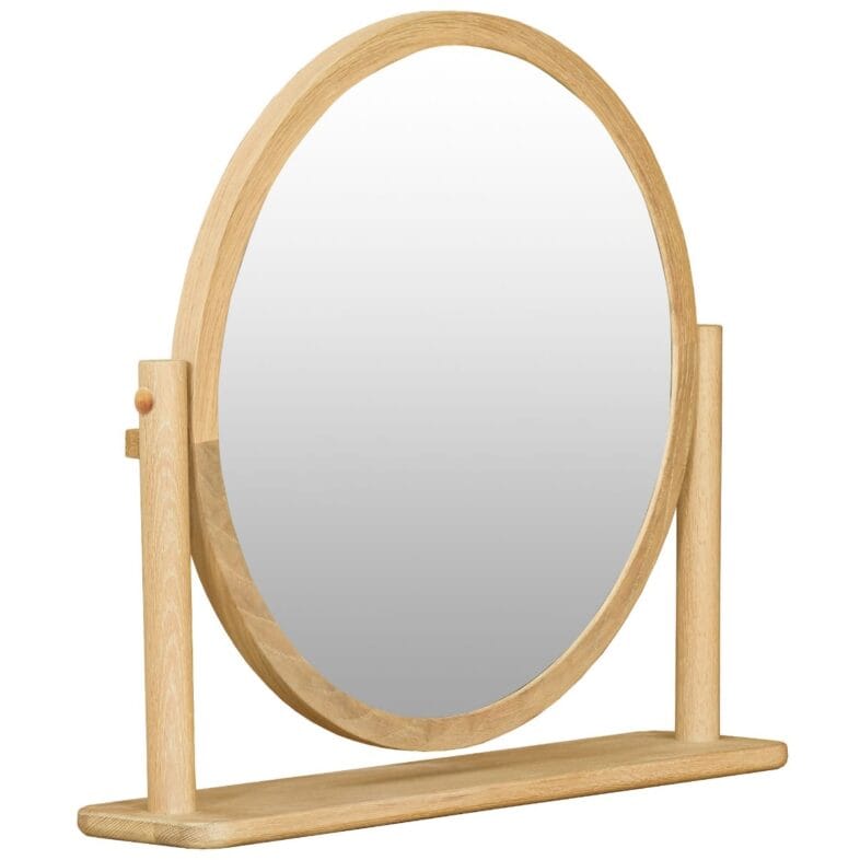 Stockholm Oak Round Dressing Table Mirror