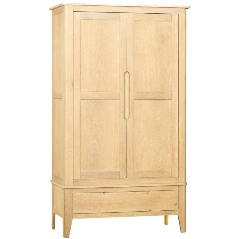 Stockholm Oak Double Wardrobe With Drawer