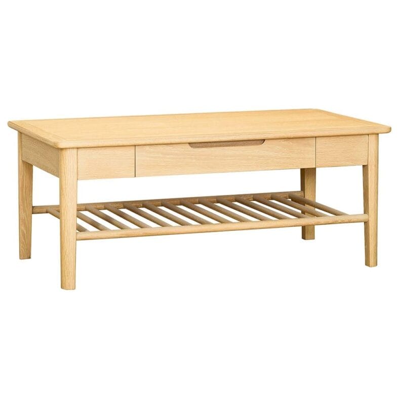Stockholm Oak Coffee Table with Drawer - Image 2