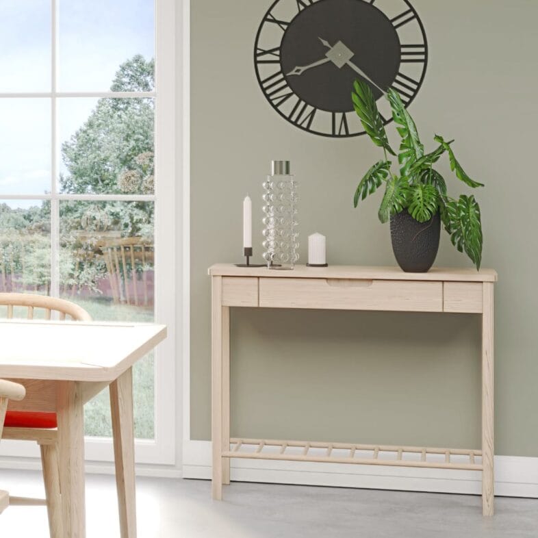 Stockholm Oak Hall Table with Drawer