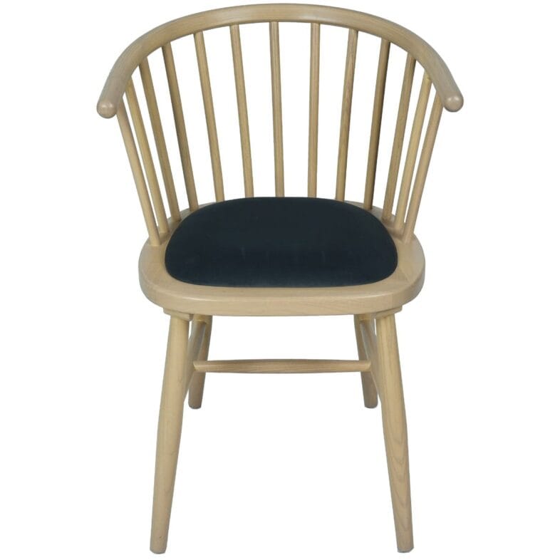 Stockholm Oak Curved Back Dining Chair - Dark Grey Fabric Seat - Image 4