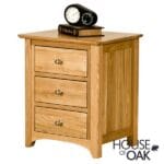Buckingham Solid Oak 3 Drawer Bedside Cabinet - Image 6