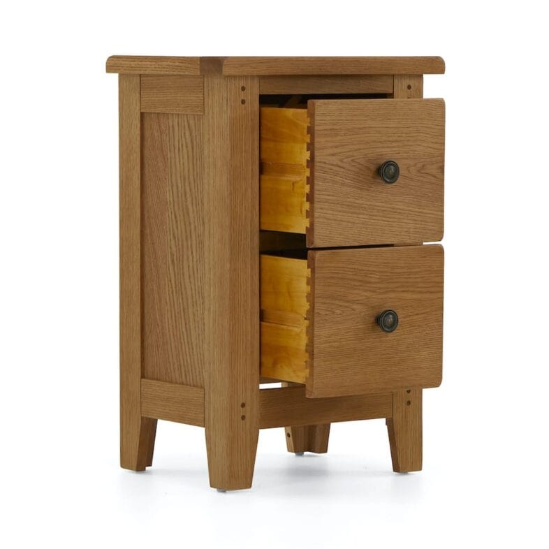 Paignton Oak Narrow Bedside Cabinet - Image 6