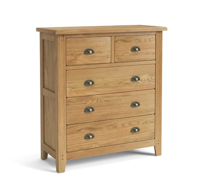 Paignton Oak Chest 2 Over 3 Chest of Drawers