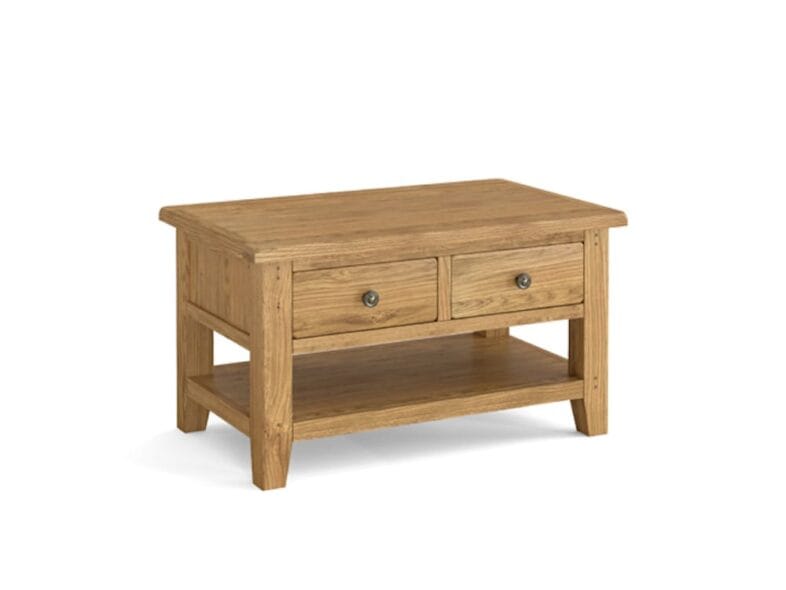 Paignton Oak Small Coffee Table with Drawers - Image 3