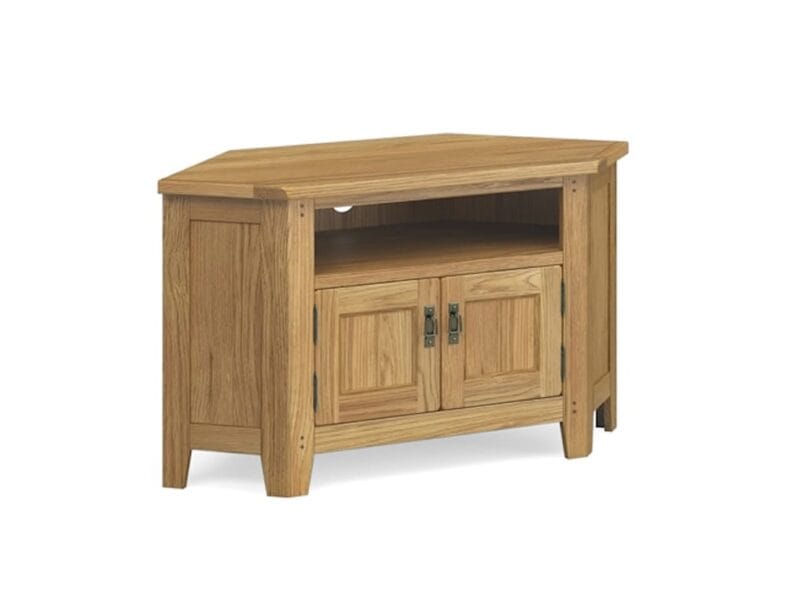Paignton Oak Corner TV Unit with Doors - Image 2