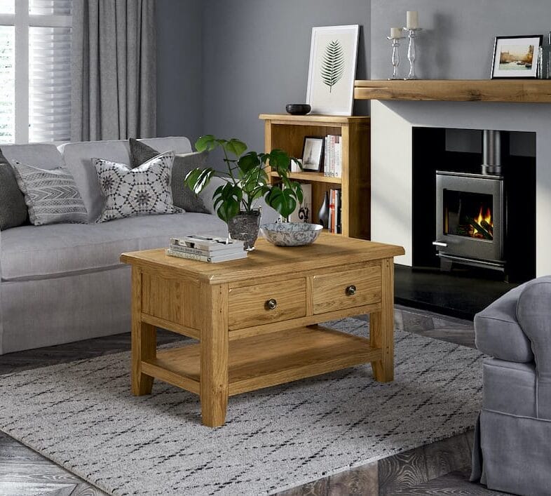 Paignton Oak Small Coffee Table with Drawers