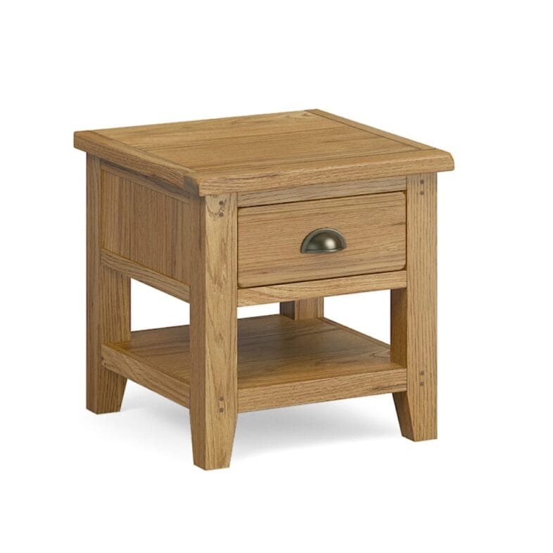 Paignton Oak Lamp Table with Drawer - Image 2