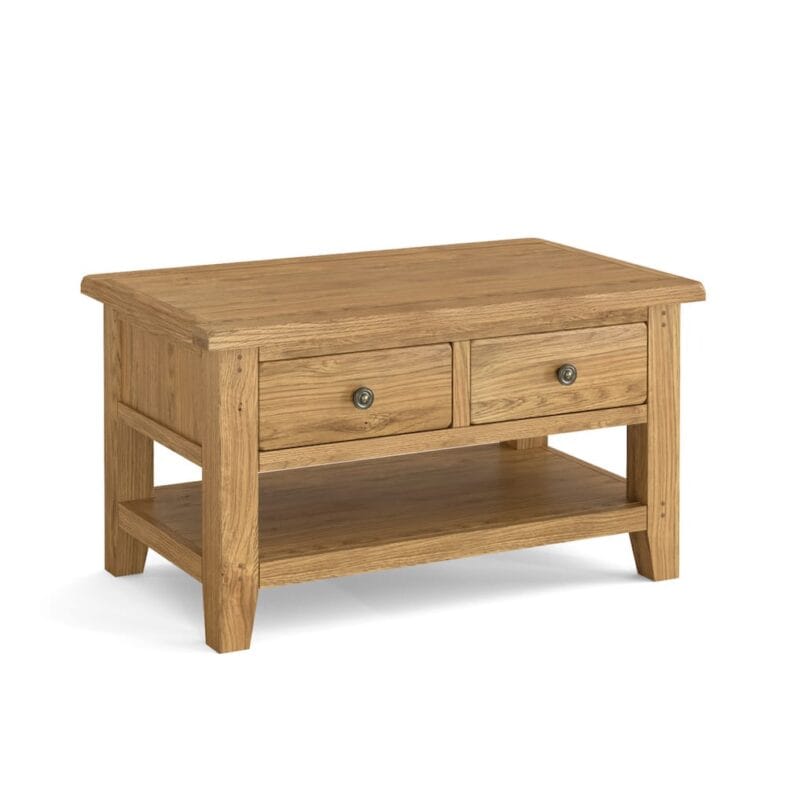 Paignton Oak Small Coffee Table with Drawers - Image 5
