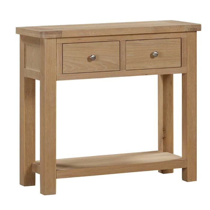 Carrington Oak Hall Table With 2 Drawers - Image 2