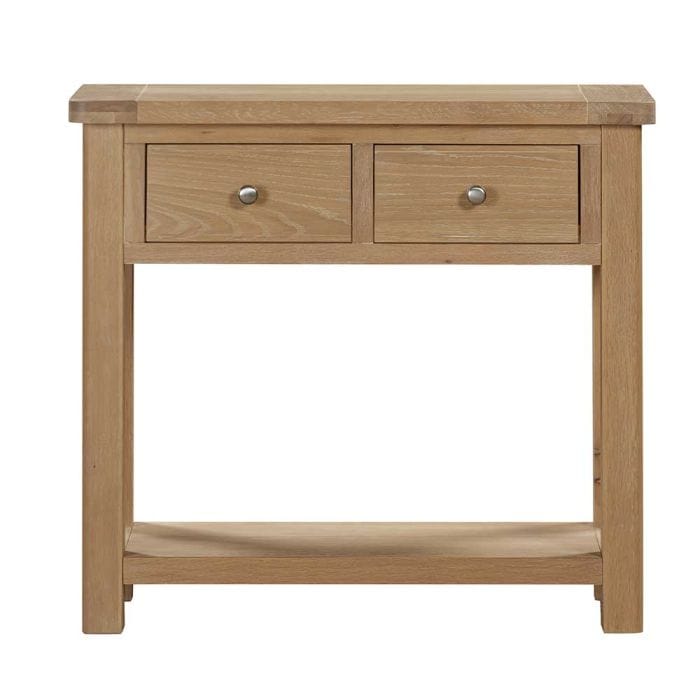 Carrington Oak Hall Table With 2 Drawers - Image 4