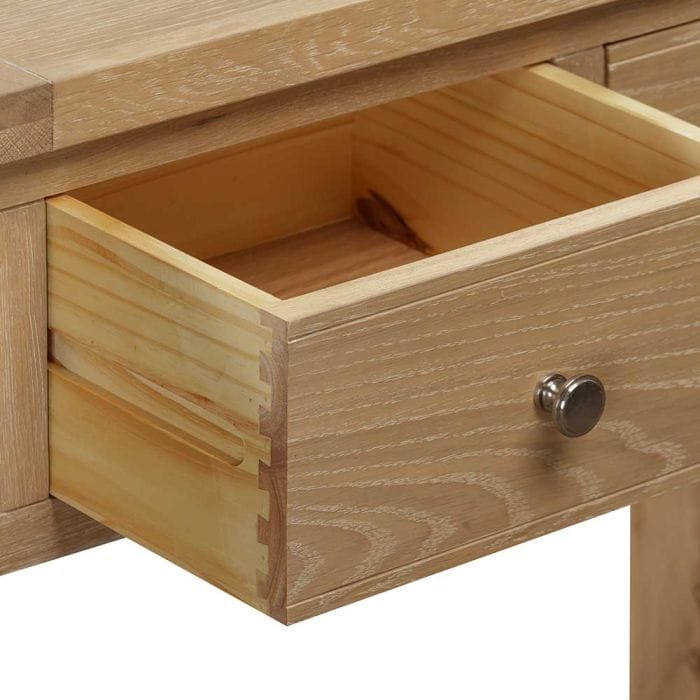 Carrington Oak Hall Table With 2 Drawers - Image 7